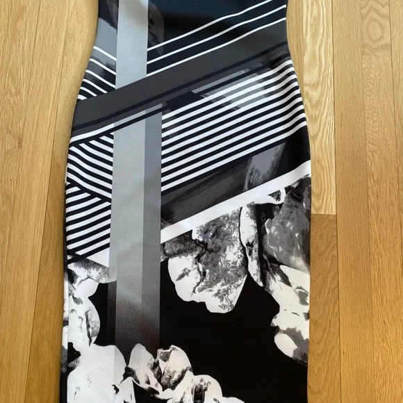 New Apt 9 Womens Sleeveless Black White Photograph Print Dress / Size 4 / NWT - Picture 7 of 7